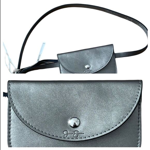 Jessica Simpson Gray Small Belt with Wallet Sz S/M - Picture 1 of 11